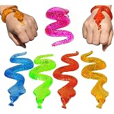 5Pack Super Stretch Sticky Snake Mochi Squishy Toys,Novelty Toys for Playing Jokes,Goodie Bag Stuffers,Classroom Prizes,Birthday,Party Favors