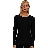 Felina Women's 2 Pack Long Sleeve T-Shirts (Black/Black, Large)