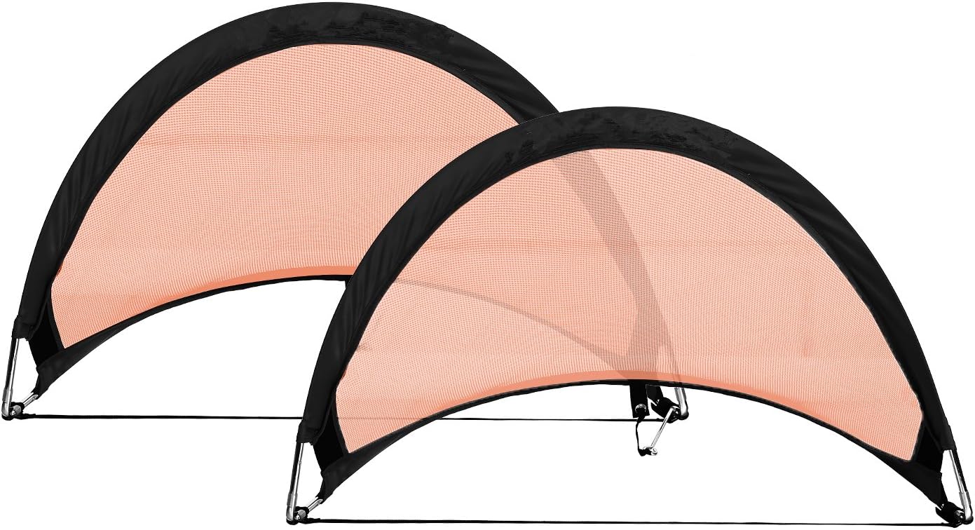 YUEBO 1 Pair PRO Pop Up Soccer Goal Set of 2 Portable Soccer Goals Nets with Carry Bag 4 ft,6 ft
