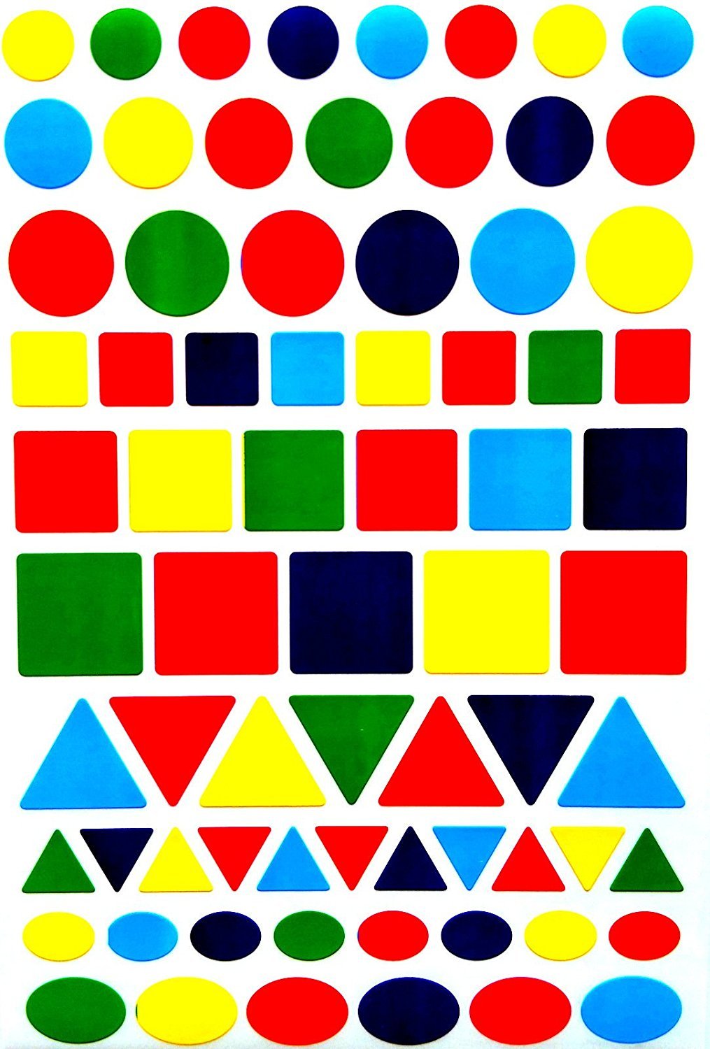 Royal Green Color Coding Labels 5 Colors Stickers 1800 Pack Assorted Shapes And Sizes - 