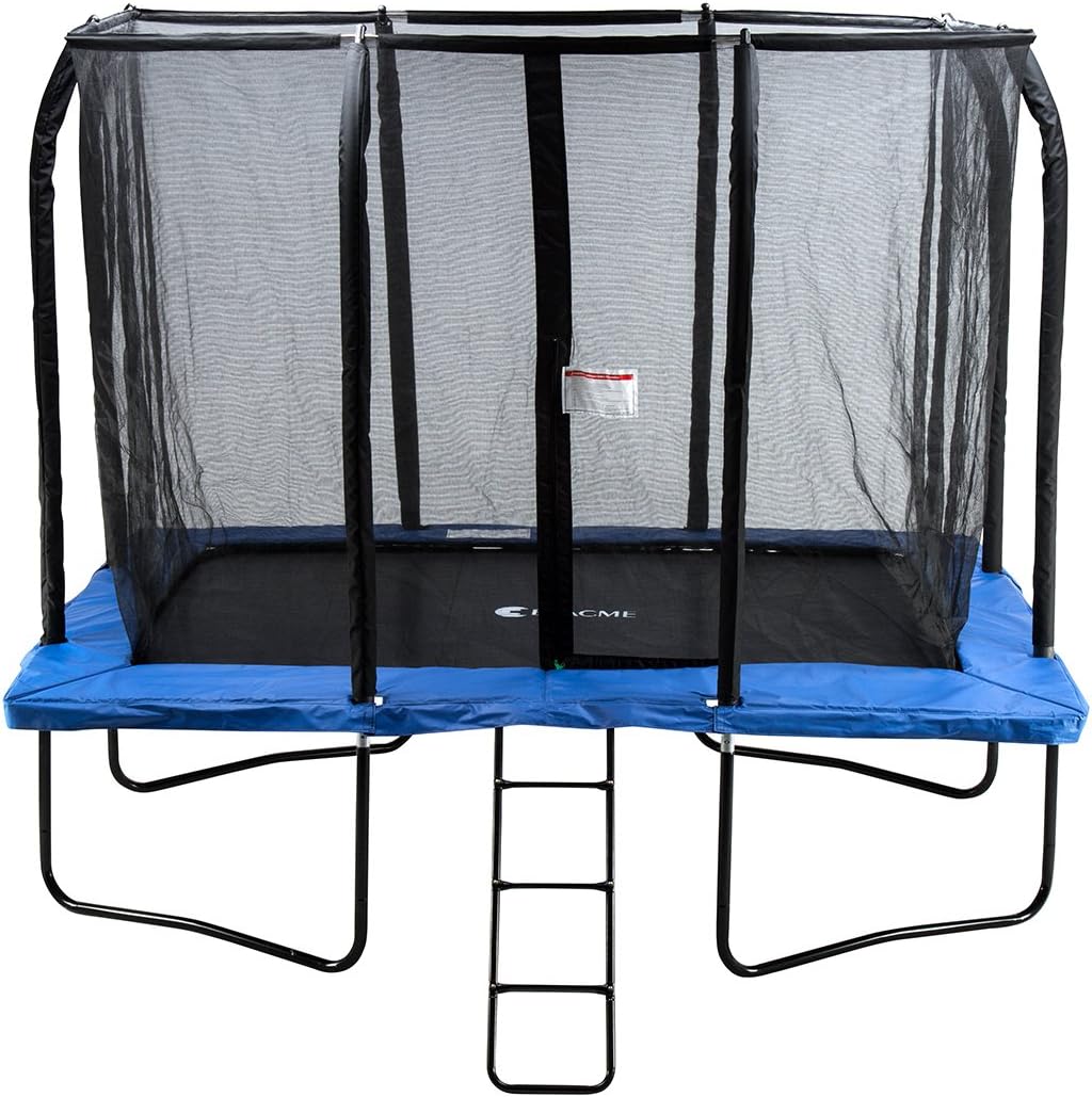 Exacme 7x10 FT Rectangle Trampoline 4U Legs w/Safety Pad & Inner Enclosure Net & Ladder All-in-ONE Combo
