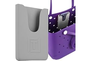 Tributary Brands - Phone Holder Compatible with Bogg Bag - Universal and Made of Silicone - Rubber Beach Bag Accessories and Attachment - Tote Bag Insert Grey