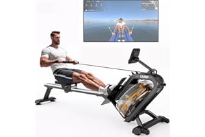YAMO Water Rowing Machine for Home, Row Machine with 330LB Weight Capacity, Support Bluetooth & Compatible with Apps, Water Row Machine with Comfortable Seat and Tablet Holder
