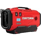 CRAFTSMAN V20 Tire Inflator Portable Air Compressor, Car Air Pump, 3 Modes Tire Pump: Cordless, 120V Corded, and 12V Car Adapter, Battery Sold Separately (CMCE520B)