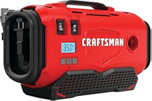 CRAFTSMAN V20 Tire Inflator Portable Air Compressor, Car Air Pump, 3 Modes Tire Pump: Cordless, 120V Corded, and 12V Car Adapter, Battery Sold Separately (CMCE520B)