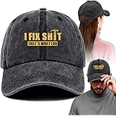 I Fix Shit Cap That's What I Do Funny Printed Cotton Baseball Cap Adjustable Retro Washed Lightweight and Breathable Unisex Outdoor Trucker Hat, for Birthday Father's Day Men Dad Grandpa Husband Gifts