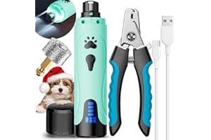 YABIFE Dog Nail Grinder, Dog Nail Trimmers and Clippers Kit, Super Quiet, Rechargeable, for Small Large Dogs & Cats Toenail & Claw Grooming,3 Speeds, 1 Extra Grinding Wheel