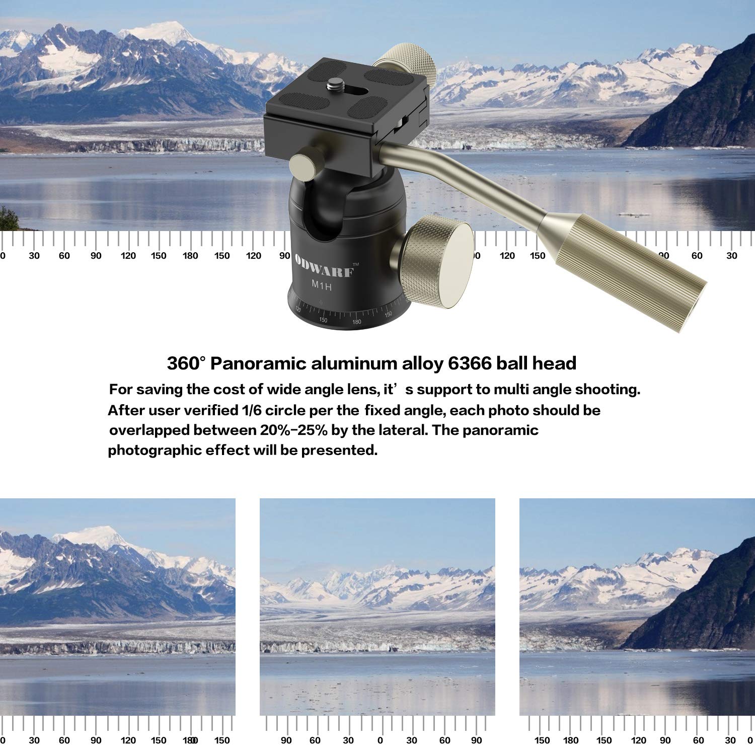 ODWARF M1H CNC Camera Tripod Ball Head Max Loading 17.6lbs Ballhead Tripod Heads Mini Ball Heads with 1/4 Inch Fast Shoe Plate for for Mirrorless Cameras, iPhones,IPad,Telescope: Industrial & Scientific