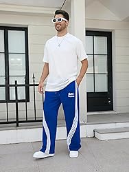 GORGLITTER Men's Baggy Wide Leg Sweatpants Y2K