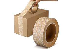 Watersay Christmas Packing Tape 1.89 in x 55 yd Decorative Packing Tape Festive Cute Decorations Christmas Gift Wrapping Accessories(Brown Kraft)