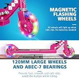 BELEEV Kids Scooter 2-Wheel Folding Height Adjustable 3 Levels Hot Pink view 3