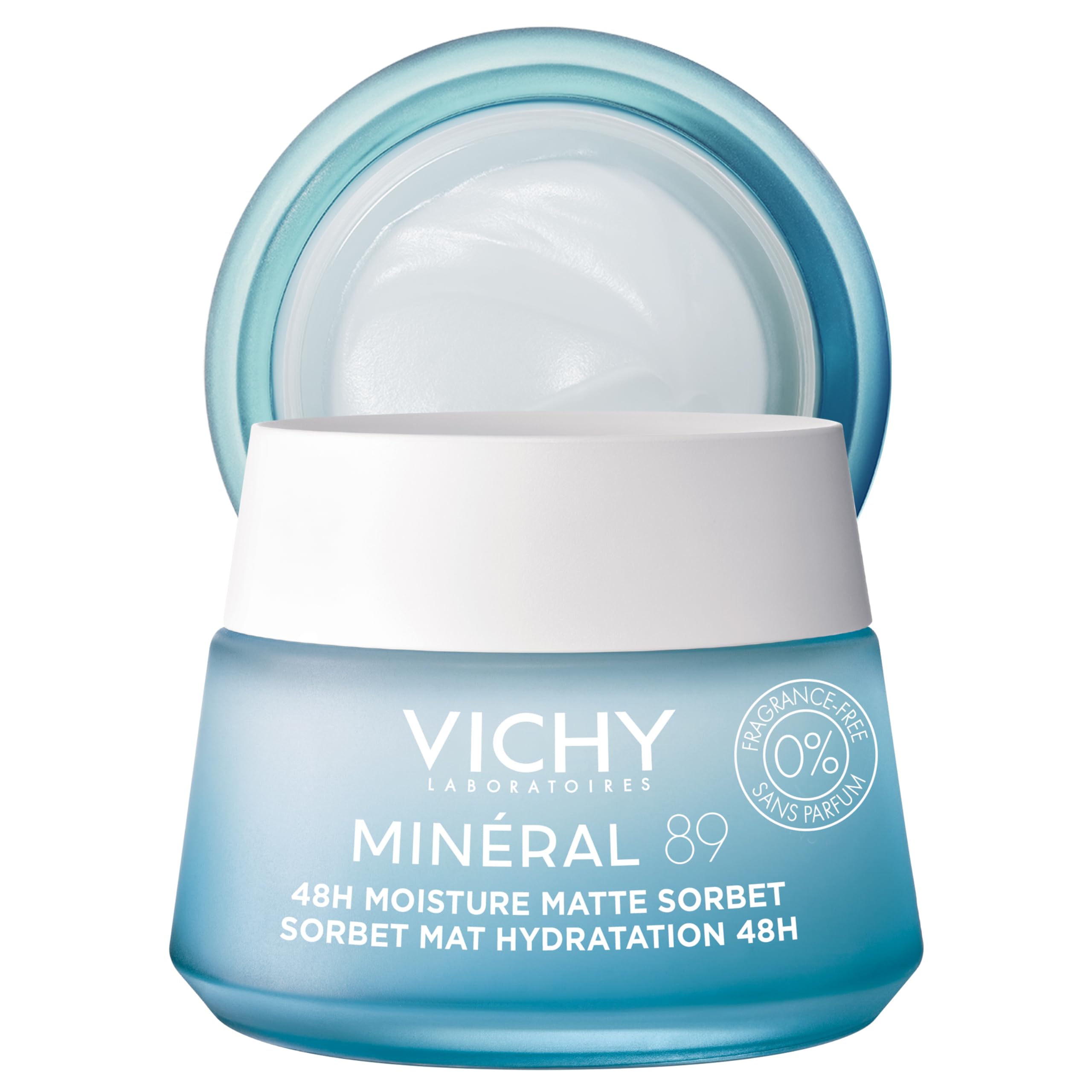 VICHY Minéral 89 Matte Sorbet Face Moisturizer For Oily Skin, Hyaluronic Acid + Niacinamide + Salicylic Acid, Shine Control, Non-Greasy Refreshing Gel Mattifying Moisturizer Image