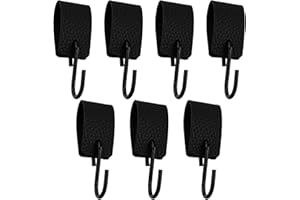 S-Shaped Leather Hook, 7 PcsMultifunctional Leather S-Hooks, Clothes Handle Hooks, Pram Hooks, S Metal Hooks, for Hanging Coa