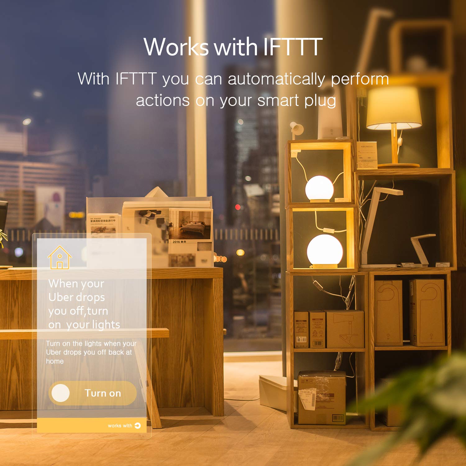 WLAN Steckdose, Smart Steckdose mit Verbrauchsanzeige Timer kompatibel mit iOS & Android, funktioniert mit Alexa/Google Home/IFTTT, Kein Hub erforderlich 10A-2300W