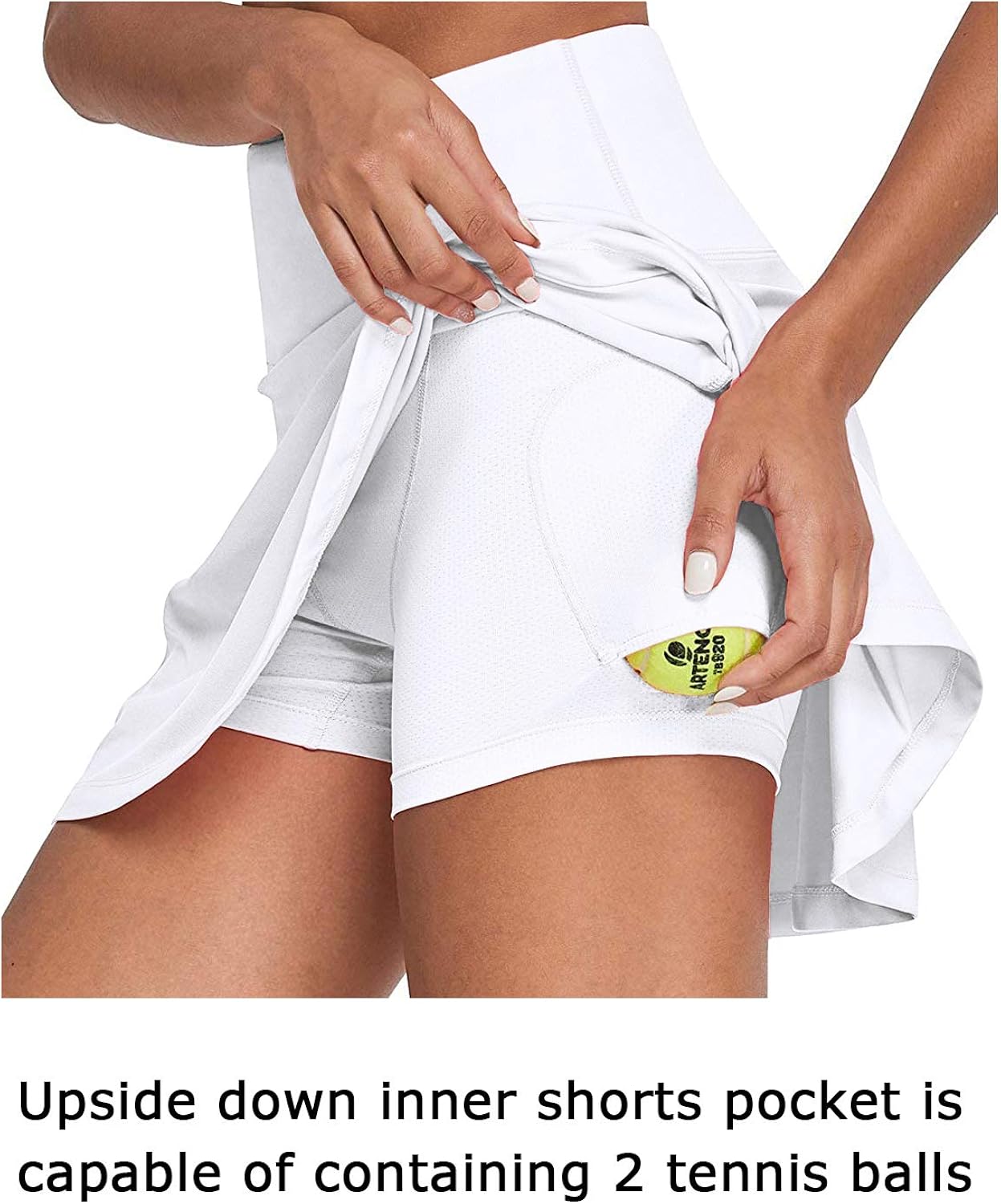 XIEERDUO Women's Athletic Tennis Golf Skirts with Shorts Pockets Acitve High Waisted Running Skorts: Clothing