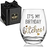 Funny Birthday Wine Glass Gifts for Women, It's My birthday B tches, Unique Happy Bday Present for Mom, Grandma, Bestie, Her, Friends, Girls, Female Friend, Adults -54