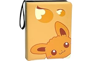 EeveeLab Trading Card Binder 4-Pocket for TCG Cards, 440 Pockets Card Holder with 55 Removable Sleeves Orange