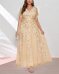 Plus Size Gold Dress Champagne Mother of Bride