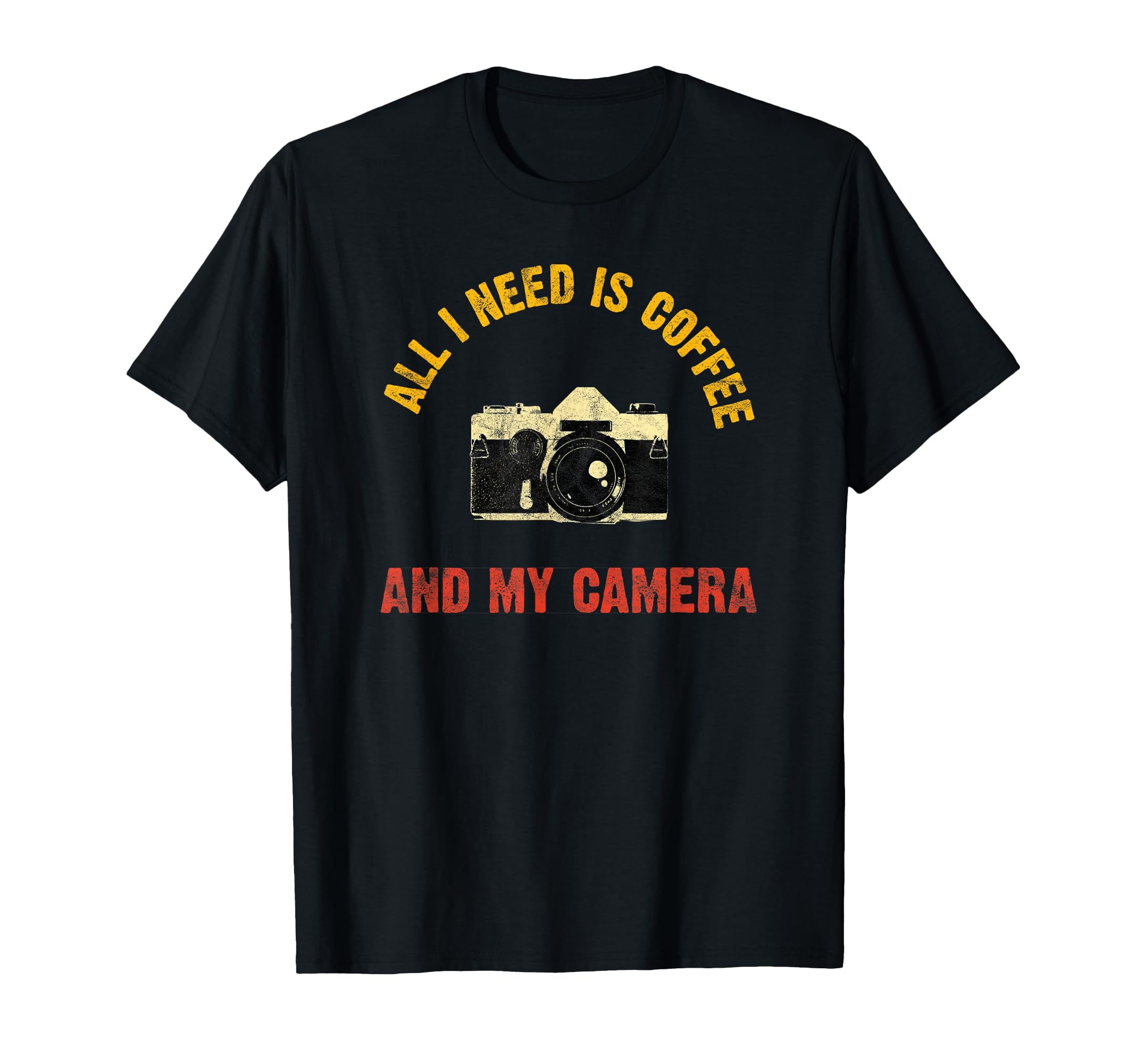 Vintage Photographer DSLR Coffee Camera Lens Shutterbug T-Shirt