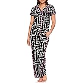 bebe Womens 2 Piece Bridesmaid Pajamas Set Short Sleeve Button Down Shirt and Pants