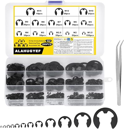 ALAHUGYEF 500 Pcs Circlips Kit 13 Sizes For Circlip Pliers External Internal