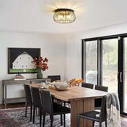 BUXVRCS Modern Crystal Chandelier, 4-Light Flush