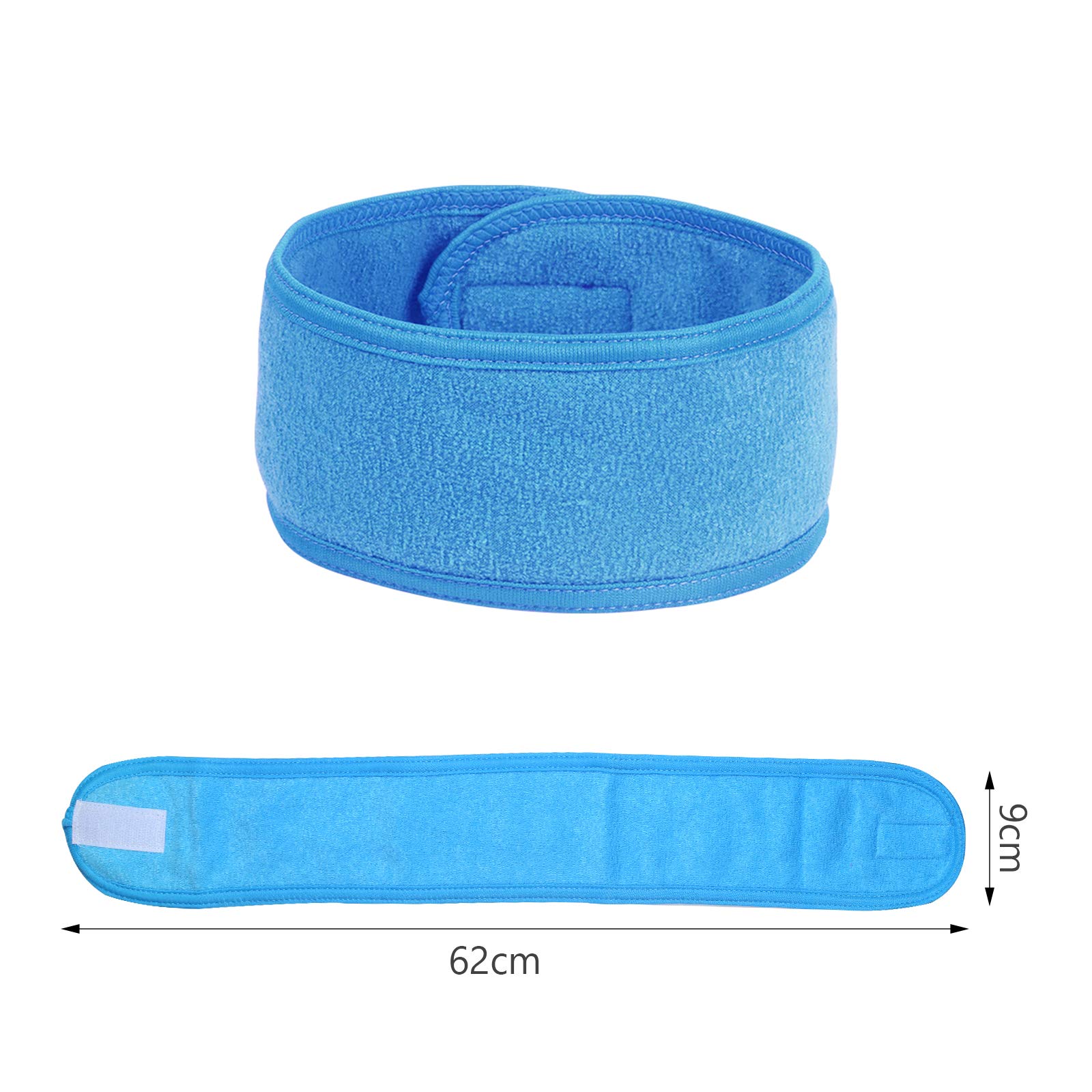 TAZEMAT 6 Pieces Spa Facial Headband Cosmetic Terry Cloth Hair Band Stretch Make Up Head Wraps With Magic Tape Face Washing Bath Adjustable Yoga Sports Soft Washable Women Girls