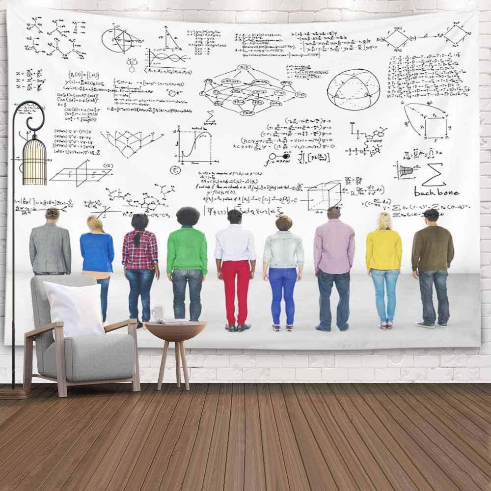 Gesmatic College Dorm Wall Decor, Dorm Room Tapestries Colorful Dorm Tapestry Formula Mathematics Equation Mathematical Symbol Geometry Information Concept Wall Art for Living Room 80X60 Inch