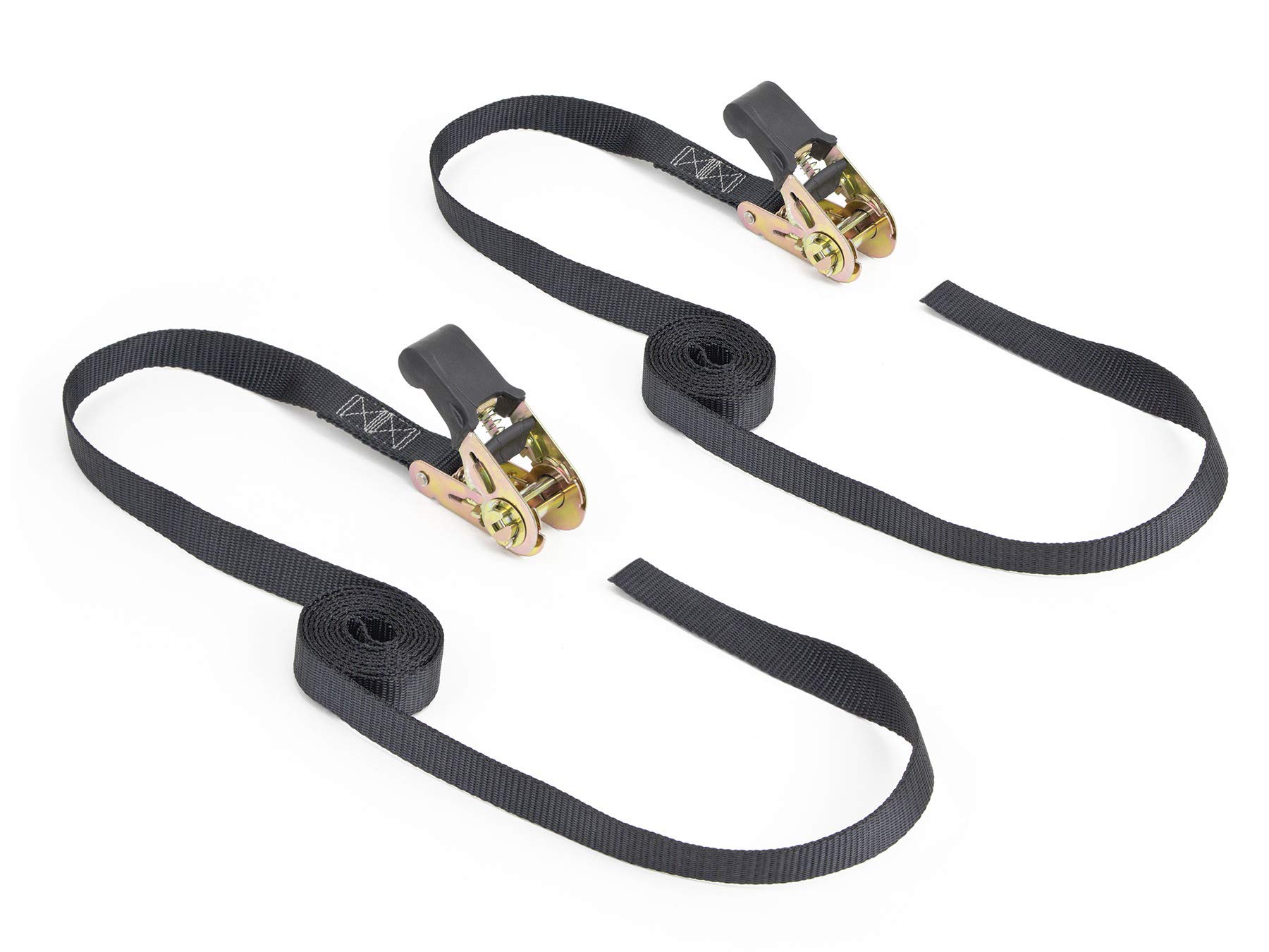 1in Ratchet Strap, Black, 2-Pack