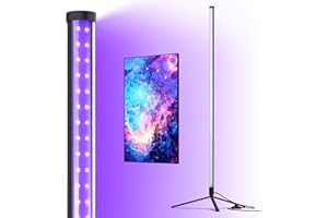 Barrina LED Black Light Bar, Perfect for Party, Halloween T10 Vertical Standing UV Blacklight Fixture, 42W, 385-400nm, 4FT Height with On/Off Switch and Tripod Floor Stand