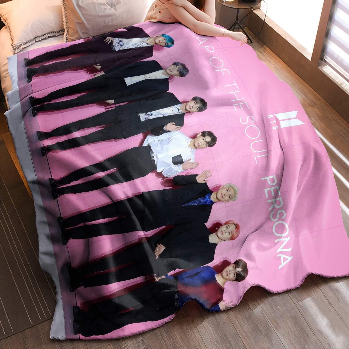 Cutadorns Kpop BTS Map of The Soul Persona Flannel Blankets Couch Sofa Fuzzy Blanket for Traveling Home (40" x 59" / 100cm x 150cm)