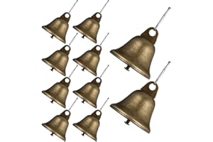Zerodeko 30pcs Vintage Metal Hanging Bells with Spring Hooks Craft Jingle Bells for Pet Training DIY Wind
