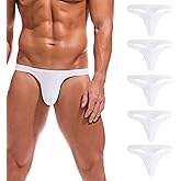 Summer Code Men's Striped Thong Low Rise Elastic Waistband Underwear