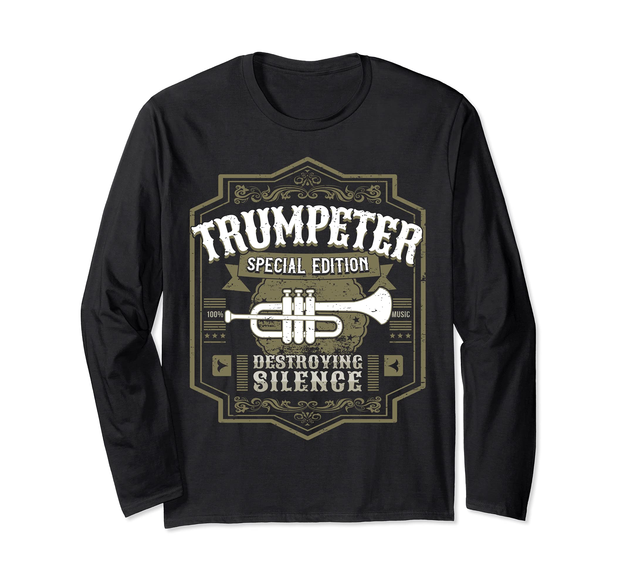 Vintage Trumpet Player Retro Graphic Trumpeter Long Sleeve T-Shirt