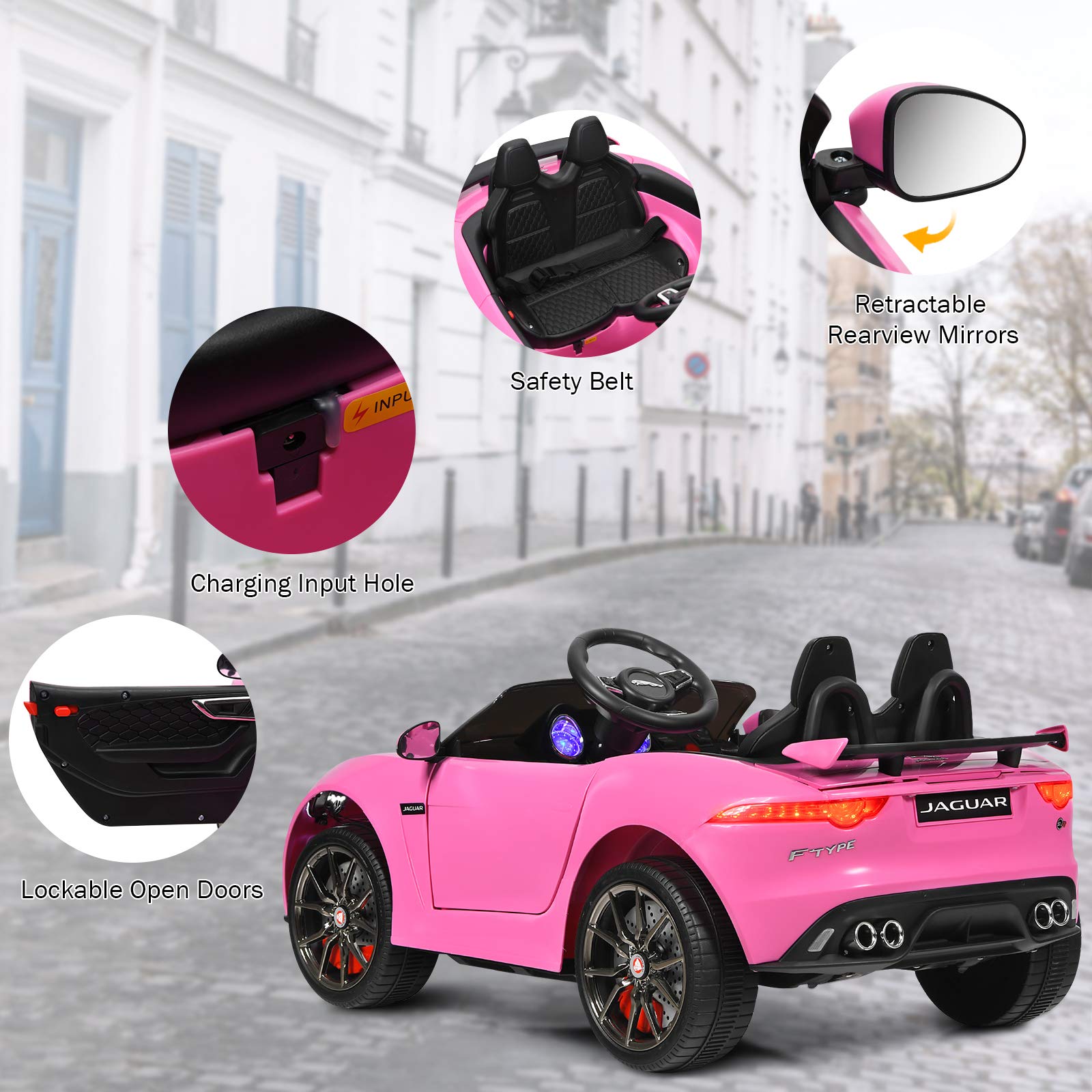 Barbie Car Buy Costzon Ride On Car, 12V Licensed Jaguar F-Type SVR