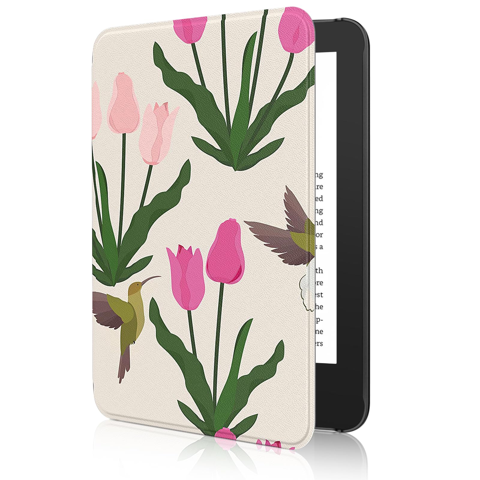 MoKo Case Fits 6" All-New Kindle (11th Generation-2024/2022 Release)& International Version, Lightweight Shell Cover with Auto Wake/Sleep for 11th Gen E-Reader, Tulip — image 1