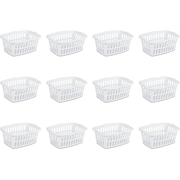 Amazon Com Mainstays 1 Bushel 35 Liter Laundry Basket Case Of 12 Classic Round Design Home Kitchen