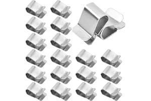 vesaneae 25 Pcs Stainless Steel U Clips, 2 x 1.2 cm U Clamps, Silver Spring Clips for 3-7.5 mm Pipe and Panel