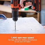 BLACK+DECKER 18V Hammer Drill 1400RPM 2 Speed Cordless Battery Charger Kitbox view 5