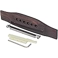Yibuy 6 String Acoustic Guitar Rosewood Bridge & Saddle Nut & Adjustable Shaft Set