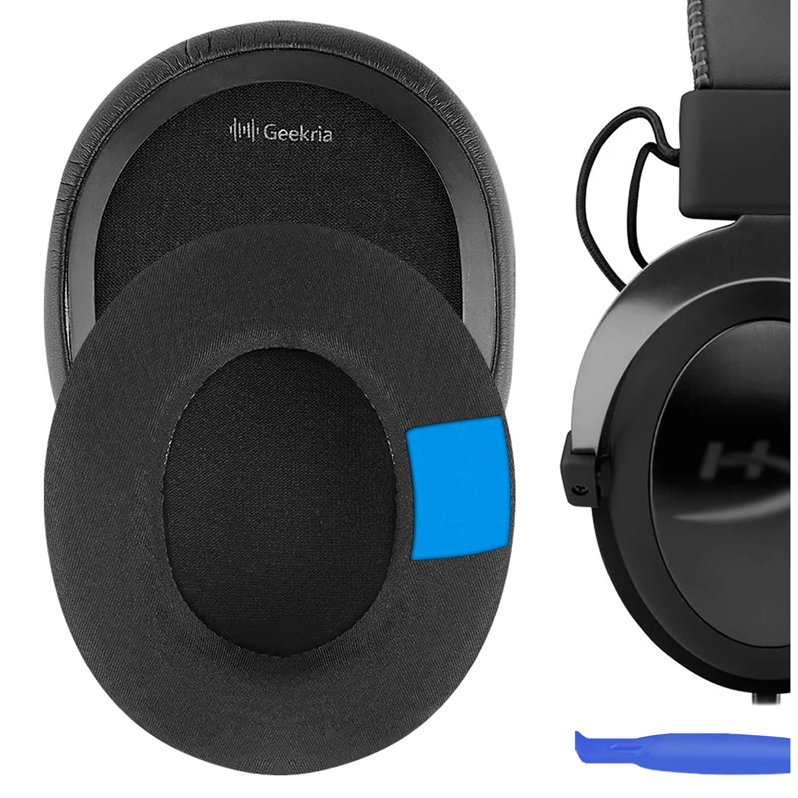 Geekria Sport Cooling Gel Replacement Ear Pads for HyperX Cloud Stinger/Cloud Flight/CloudX/Cloud II/Cloud III/Cloud Alpha/Cloud Core/Mix Headphones, Ear Cushions (Black)