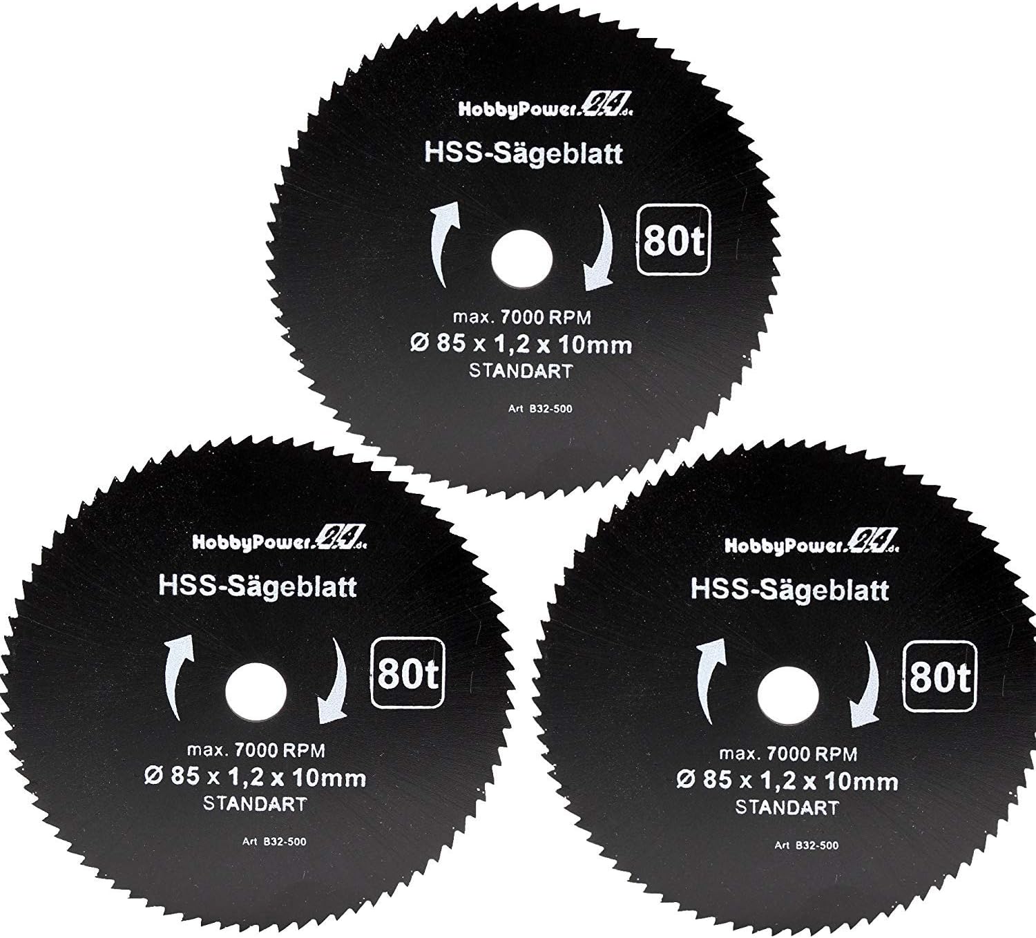 Mini Hand Circular Saw Set of 3 Wood Saw Blade fine Ø85x10x1,2mm for LUX MTKS-600 A