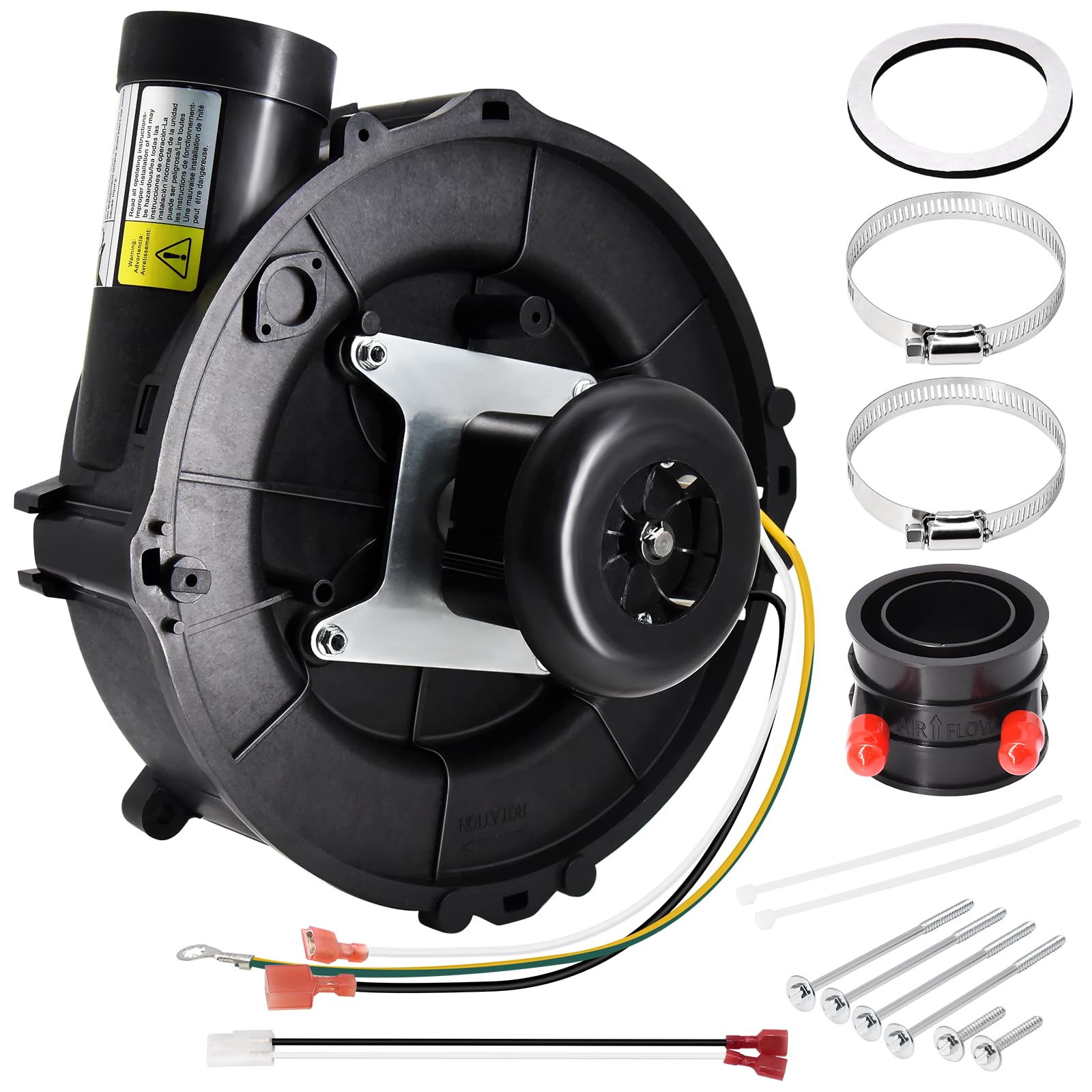 Photo 1 of Hiorucet 0171M00001S Draft Inducer Motor Replaces Goodman 0171M00001S, 22307501, Rotom FB-RFB501, J238-150-15293 Inducer Motor, 223075-01, Packard 66071, 119384-00, 0171M00000S, 70582108, Fasco A077