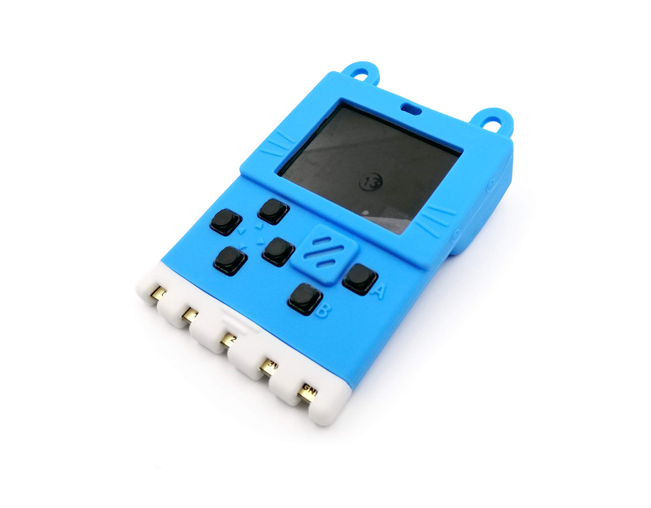 Kittenbot Meowbit Card-Sized Retro Game Computer Codable Console for Microsoft Makecode Arcade & Python Video Game Compatible Micro:bit Expansion Board for Robot Building Without Battery(Blue)