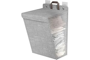 HEEPDD Laundry Hamper Wall Hanging Laundry Basket, Linen, Collapsible, Space Saving for Shoes, Socks, Towels, Ideal for Dorm 