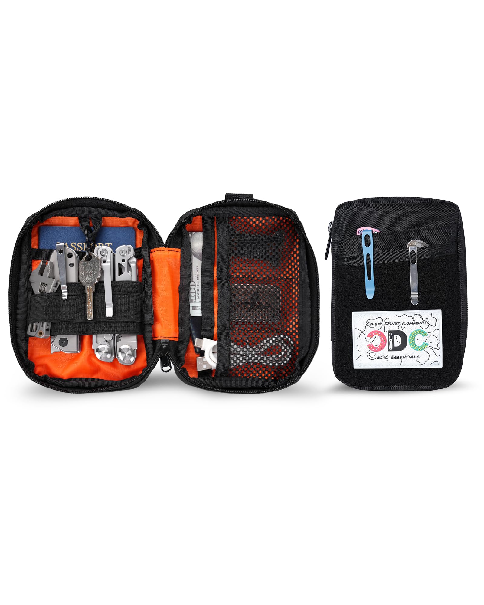 VIPERADE VE32 EDC Pouch Organiser, Pocket Organizer Pouch with Loop Panel, Utility Zipper Organiser EDC Tool Pouch for Men, EDC Pouch Bag for Camping Bush Craft/Digital Storage/Traveling/Hiking