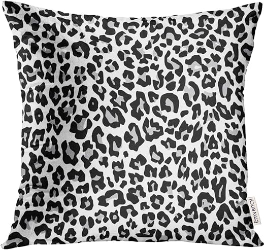 Amazon Com Vanmi Throw Pillow Cover Black Cheetah Snow Leopard