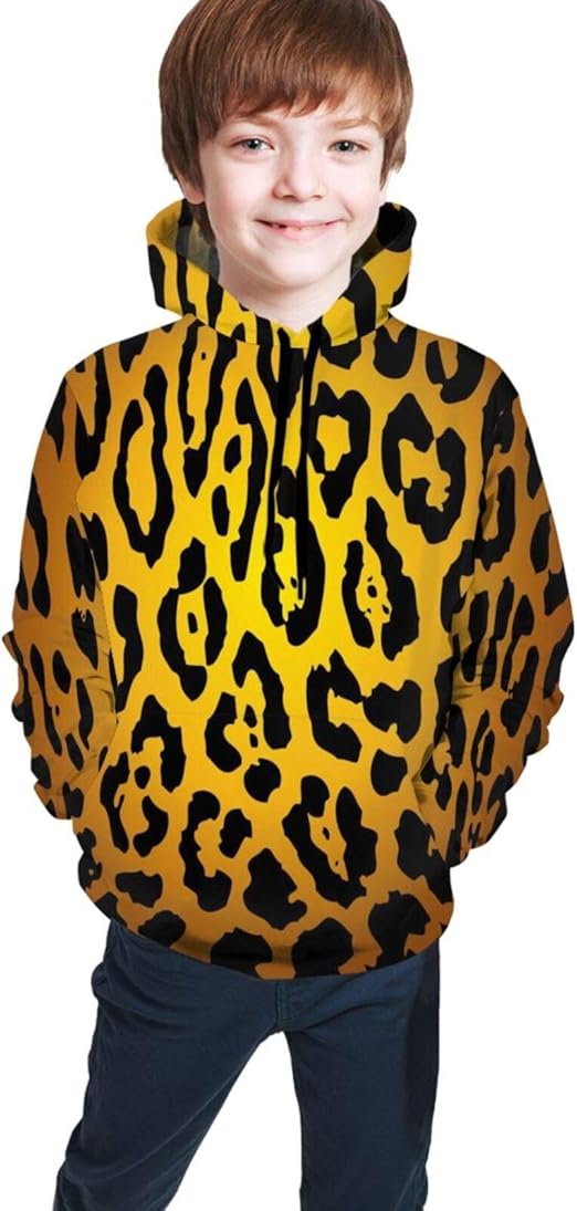 Amazon.com: Kimisoy Hooded Sweater for Boys Cheetah Print Warm Girls 