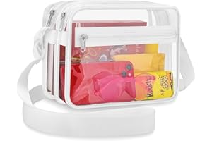 Mildbeer Clear Messenger Bag with 2 Compartments, Clear Crossbody Tote Bag for Stadium Events Concerts Festivals