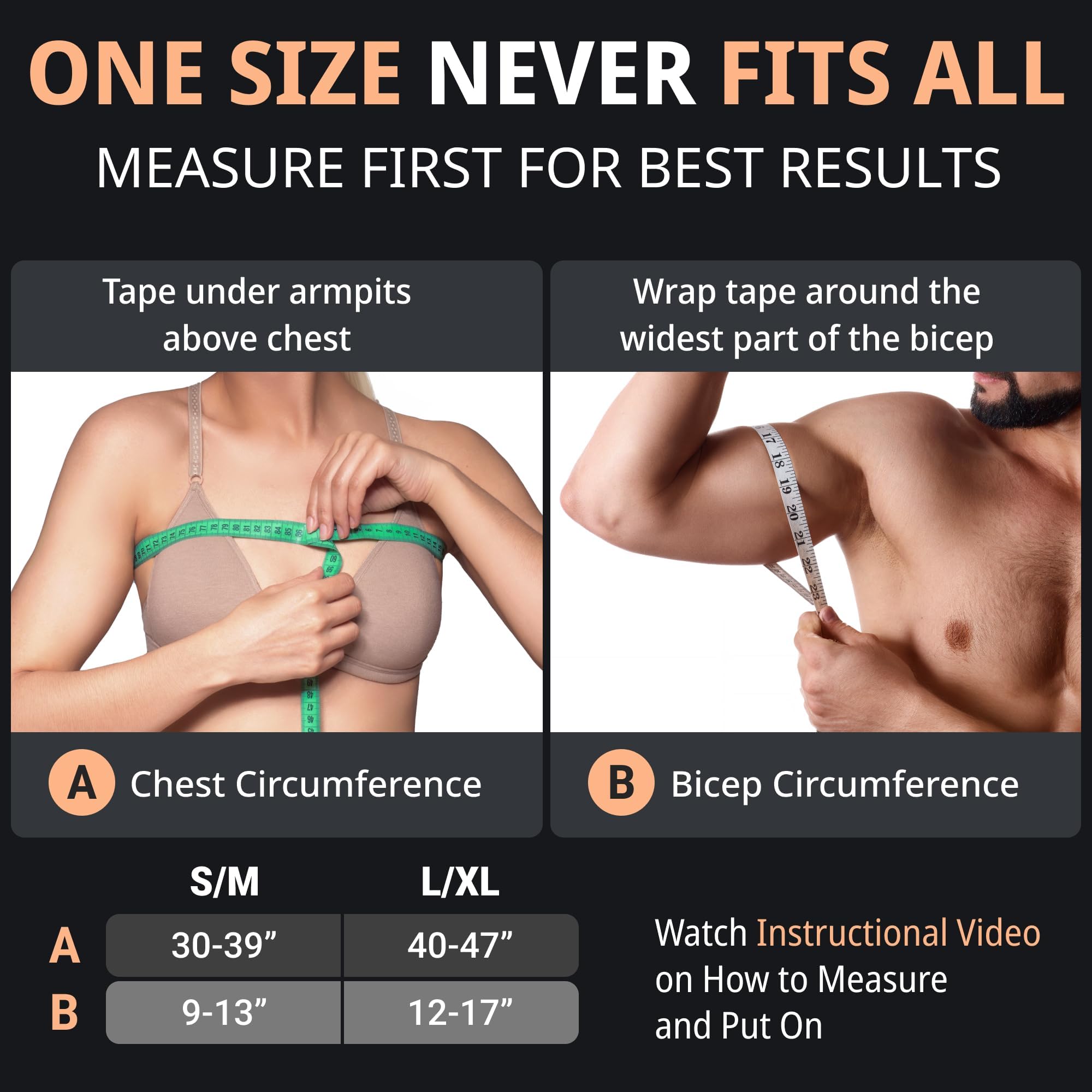 FIGHTECH Shoulder Brace for Torn Rotator Cuff for Men and Women - 4 Sizes - Support & Pain Relief (Black, Large/X-Large)